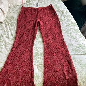 Urban Outfitters Sheer crochet flare pant